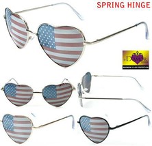 BUY 1 GET 1 FREE HEART SHAPED AMERICAN FLAG SUNGLASSES usa party glasses... - £5.23 GBP