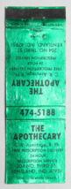 The Apothecary - Kentland, Indiana Drug Store 20 Strike Matchbook Cover Armitage - £1.37 GBP