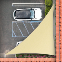 14' X 14' X 19.8' Beige Right Triangle Sun Shade Sail Canopy Outdoor Patio - $43.64