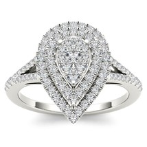 Authenticity Guarantee 
Genuine 14K White Gold 0.51 Ct Diamond Pear Shaped En... - £766.61 GBP