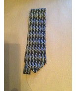 Emilio Romano 100%silk Tie Made In Italy Men&#39;s Blue Black Silver Gray Dr... - €12,22 EUR