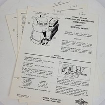 Vintage Briggs &amp; Stratton 100900 100992 Operating Maintenance Instructions - $13.10