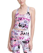 Calvin Klein Womens Performance Printed Racerback Cropped Tank Top Small - $57.57