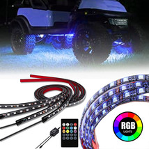 4Pcs Led Light Strip Underglow Neon Lamp For Club Car Ezgo Yamaha Golf Cart Kart - £42.17 GBP