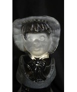 Viking Glass Crystal Satin Country Girl Figurine Paperweight Bookend - £19.58 GBP
