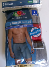 Three Fruit of the loom boxer briefs Size Large 100% Cotton Gray and Red - $17.77