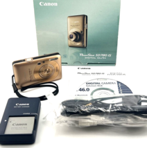 Canon Power Shot Elph SD780 Is Digital Camera Gold 12.1MP 3x Zoom Iob Tested - £182.19 GBP