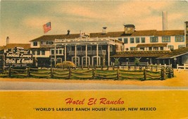 Linen New Mexico I484 Hotel El Rancho Worlds Largest Ranch House Gallup Hwy 66 - $6.93