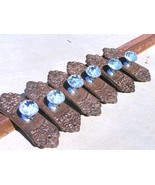 SIX Crystal style GLASS cabinet drawer pulls knobs handles with Cast Iro... - $1,141.99 MXN