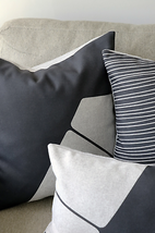 Boketto Charcoal Black Throw Pillow 19x19, Complete with Pillow Insert - £67.31 GBP