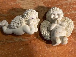 Lot of 2 Dreamsicles Magnets Vintage Angels Cherub White Figures 3&quot; Cast Art - £7.23 GBP