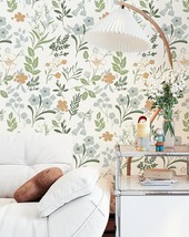 Melunmer Floral Wallpaper Peel And Stick Wallpaper Boho Leaf Contact Pap... - $37.94