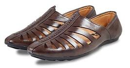 Herren Jutti Ethnisch Mojari Schuhe Nagra US Größe 7-11 Kunstleder Brown Cuts - £25.67 GBP
