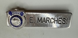 State of New York Auxiliary Police Department Name Plate Pin “E. Marchesi” - $39.59