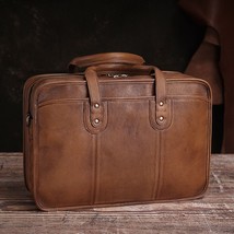 NUPUGOO Vintage Men&#39;s Handbag Bag Genuine Leather Fashion Briefcase Casual Large - £362.36 GBP