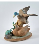 Porcelain Mallard Duck Figurine- Male, Female & Frog 6.5" Tall Vintage - £19.17 GBP
