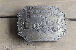Vintage Boston Fire Department Americas Heros Belt Buckle - £11.38 GBP