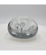 Handmade Clear Blown Glass Bubbles Paper Weight Round Art Glass Collectible - £13.95 GBP