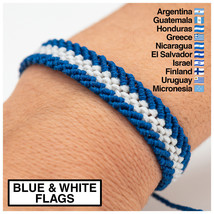 Blau &amp; Weiß Flagge Armband, Freundschaftsarmband, handgefertigtes... - $17.78+