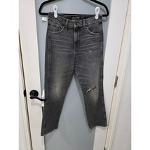 Lucky Brand Distressed Gray Jeans Women’s 0/25 Mid Rise Straight Leg Str... - $29.00