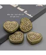 Heart and Flowers Czech Glass Beads 17*17mm - 4 beads - $5.00