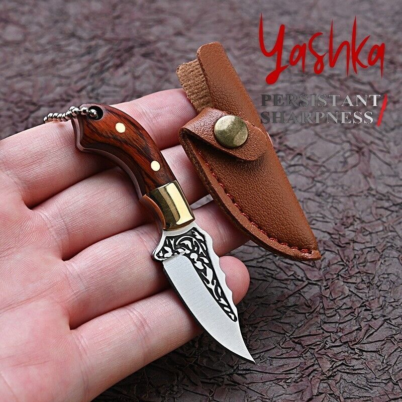 Collectible Hunting Mini Knife Fixed Blade Keychain Pendant Pocket Knves... - $12.92