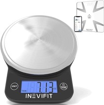 Inevifit Smart Bluetooth Scale &amp; Digital Kitchen Scale Fitness Bundle, Complete - £68.72 GBP