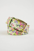 Leto Women&#39;s Boho Chic Floral Vegan Leather Adjustable Belt Green Size O... - $41.58