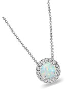 Sterling Silver Genuine or Simulated Gemstone and White Halo - £73.46 GBP