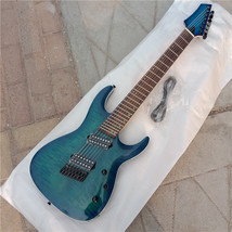 Blue Fan Fretted 7 Strings Electric Guitar,Mahogany Body&amp;Rosewood Finger... - $219.00
