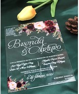acrylic wedding invitations cards 10pcs free design birthday invitations... - $32.00