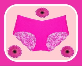 M  Hot Bali Pink w Lace Back NO SHOW Smooth Victorias Secret Hiphugger Pantie - £8.83 GBP