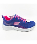 Skechers Microspec Radient Runner Blue Neon Coral Kids Girls Size 1 Snea... - £31.92 GBP