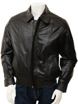 Mens Black Leather Jacket  Rennes - $1,621.67 MXN