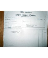 Vintage Arrow Foundry Company Montague MI Debt Memo 1954  - $5.47 CAD