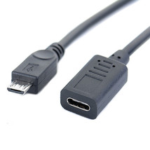 1 Ft USB Micro B Male to Type C ( USB 3.1 ) Female Adapter Cable - £11.76 GBP
