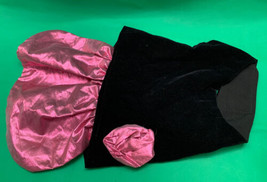 Pink Black Velvet Dog Dress Dog Costume Dogwear Christmas Xmas Size L KG - £11.62 GBP