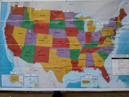 U.S. Wall Map Includes State Capitals - £5.55 GBP