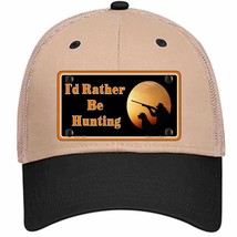 Id Rather Be Hunting Novelty Khaki Mesh License Plate Hat - £21.67 GBP