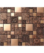 Retro Mosaic Copper Unique Tile for Kitchen Backsplash Fossil-look Ceram... - $14.95+