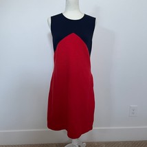 Boden Edwina Ottoman Shift Dress Ribbed Knit Color Block Workwear Crew Neck Sz 8 - $33.85