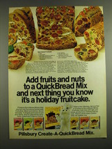 1971 Pillsbury QuickBread Mix Ad - Add fruits and nuts to a QuickBread Mix - $18.49