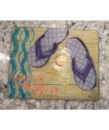 LS Arts Cheese Cutting Board Paul Brent Gone to the Beach - $14.84