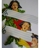 Christmas Diecut Singing Pirate Children Music Notes &amp; Holly Thick Paper... - £14.56 GBP