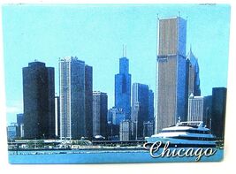 Chicago Refrigerator Magnet Photo Skyline Collectible IL Fridge Souvenir... - $9.89