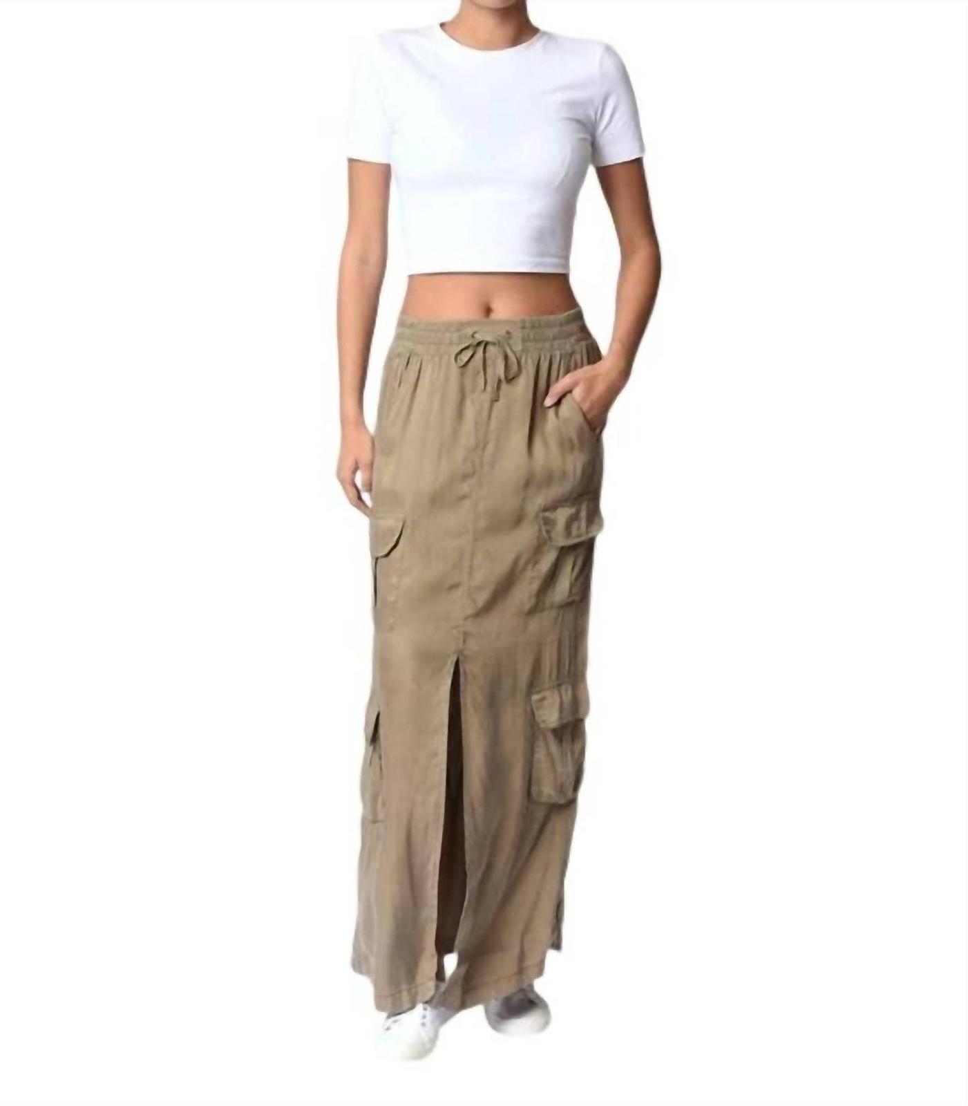 Blanc Noir Phoenix Tencel Cargo Skirt Burnt Olive - $68.00