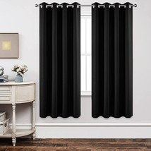 Joydeco Blackout Curtains 72 Inch Length 2 Panels Set,, W52 X L72 Inch, Black - £36.26 GBP