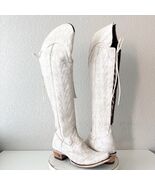 Lane LEXINGTON Over the Knee Womens Cowboy Boots 9 White Western Cowgirl... - $410.85