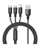  10 Pack - New 3 In 1 Fast Charging Cable Nylon For 8Pin Micro Type C - ... - £37.82 GBP