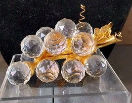 Swarovski Crystal Gold Stem 15 Ball Grape Cluster 4.5x3 Table Shelf Sitter - $1,449.70 MXN